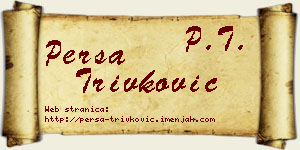 Persa Trivković vizit kartica